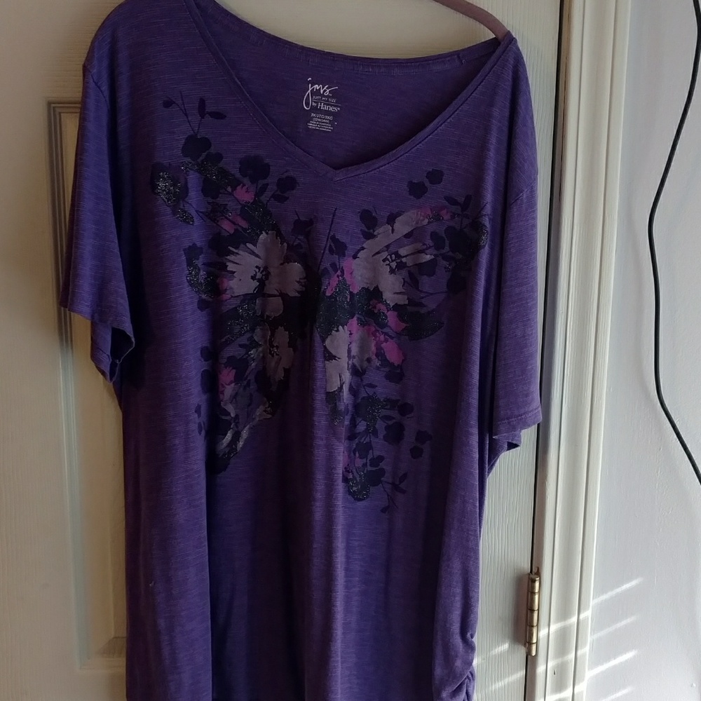 Purple butterfly tee